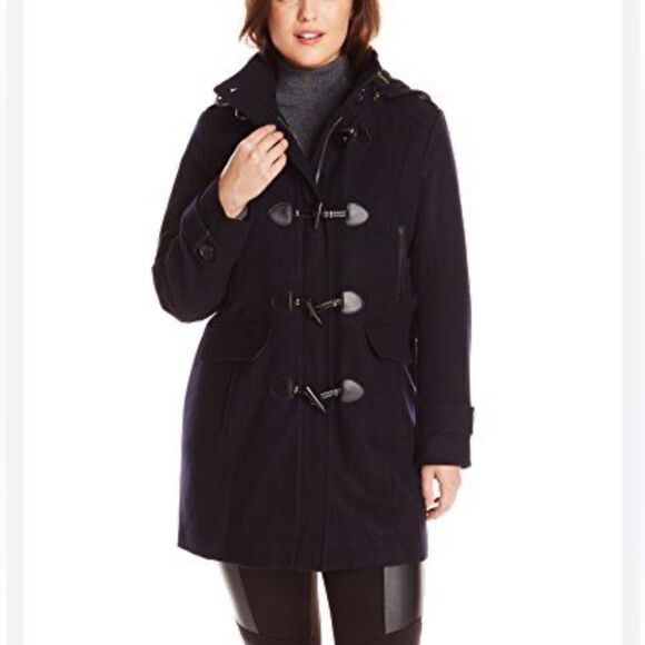 Michael Kors Black Wool Pea Coat Toggle Hood | Size 6 - Picture 1 of 11